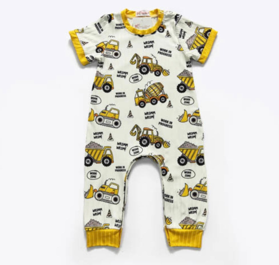 Work Zone Infant Romper by Clover Cottage