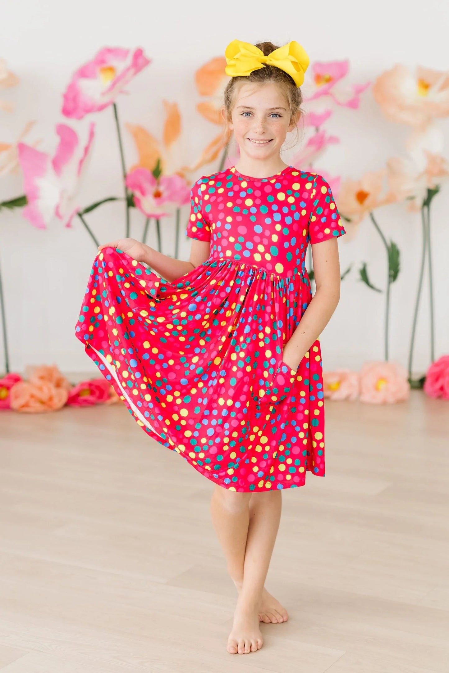 Polka Dot Party Pocket Twirl Dress by Mila & Rose