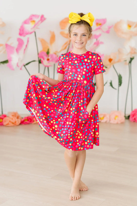 Polka Dot Party Pocket Twirl Dress by Mila & Rose