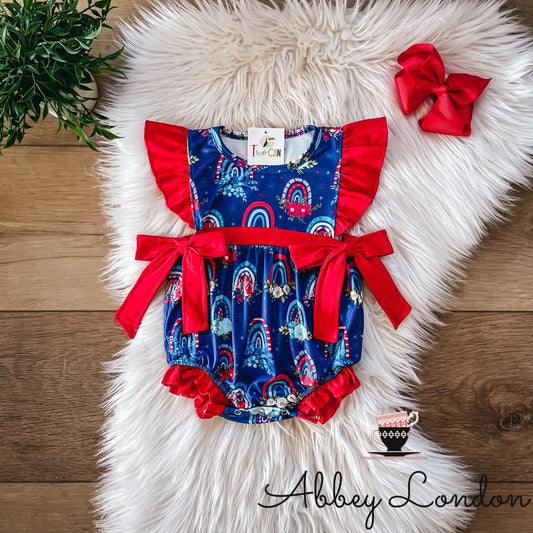 Americana Floral Rainbow Infant Romper by TwoCan