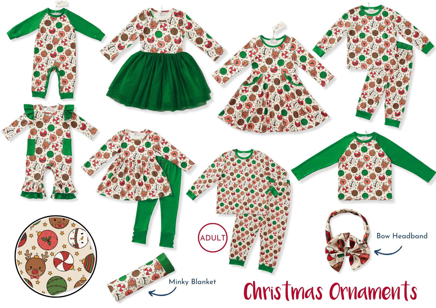 (Preorder) Christmas Ornaments Loungewear Set by Pete + Lucy