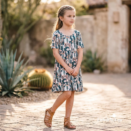 Cactus Camo All Day Twirl Dress by Landrie Lou