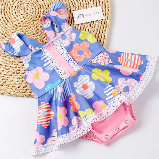 Colorful Flowers Infant Romper by Okie & Lou