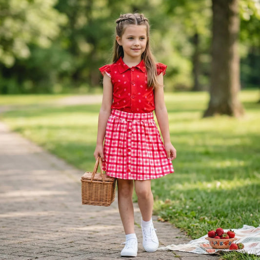 Red Berries Skort Set by TwoCan