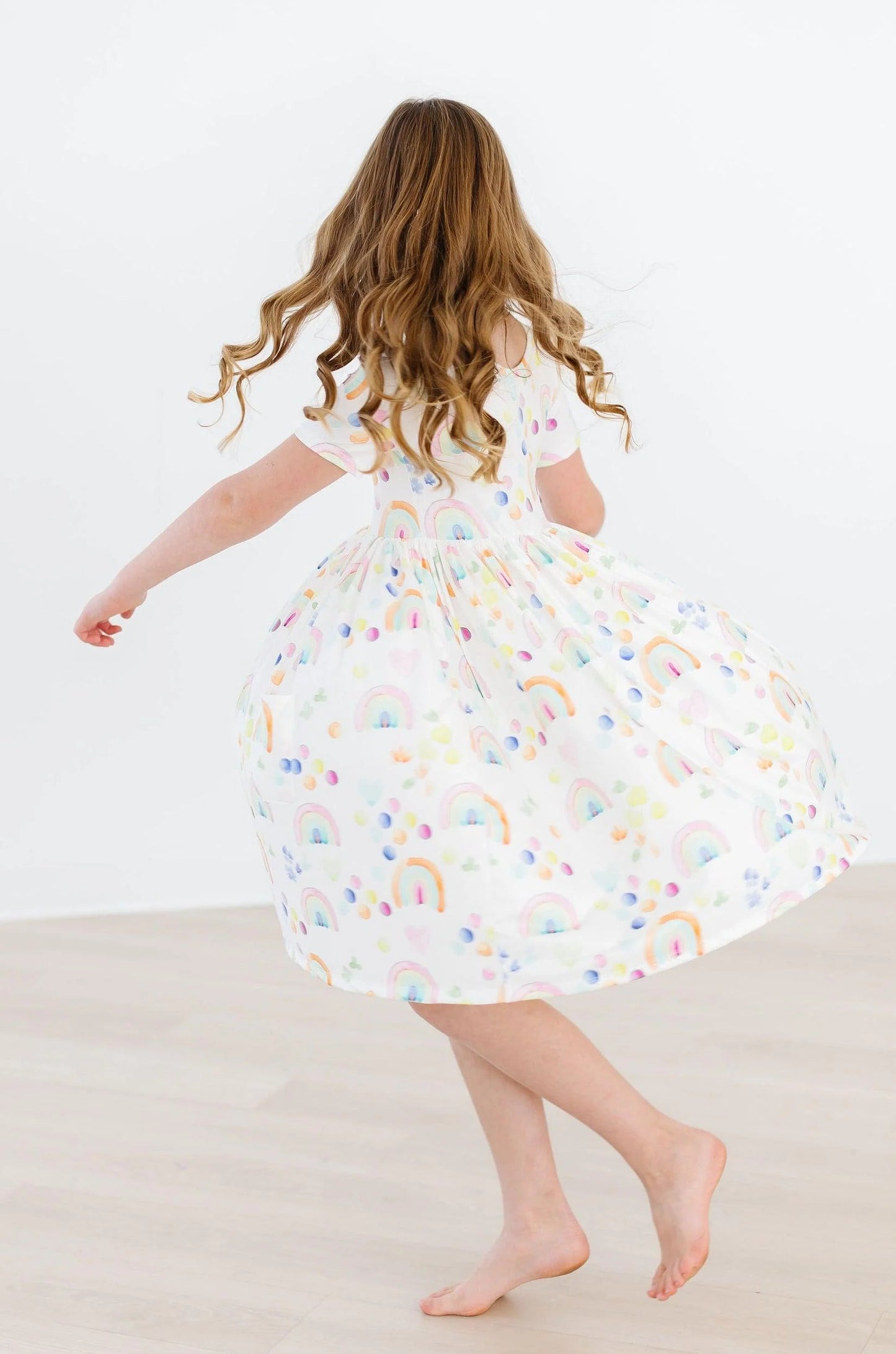 Watercolor Rainbows Pocket Twirl Dress by Mila & Rose