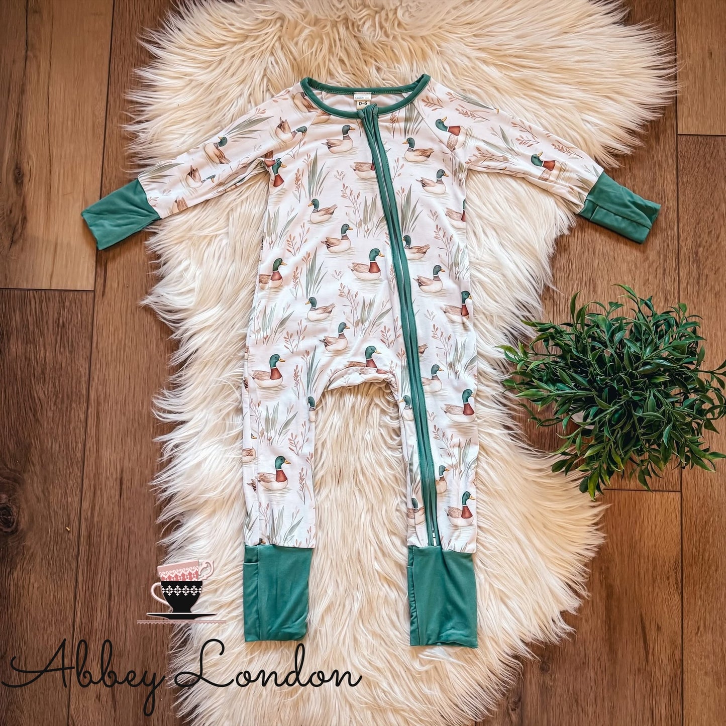 Duck Pond Zip & Play Romper by Landrie Lou