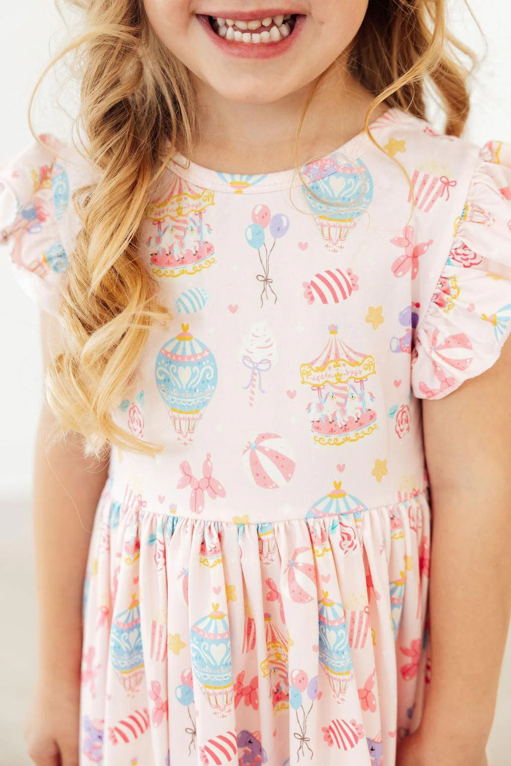 Off to the Circus Flutter Sleeve Twirl Dress by Mila & Rose