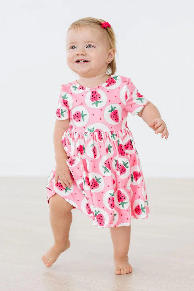 Strawberry Fields Pocket Twirl Dress by Mila & Rose