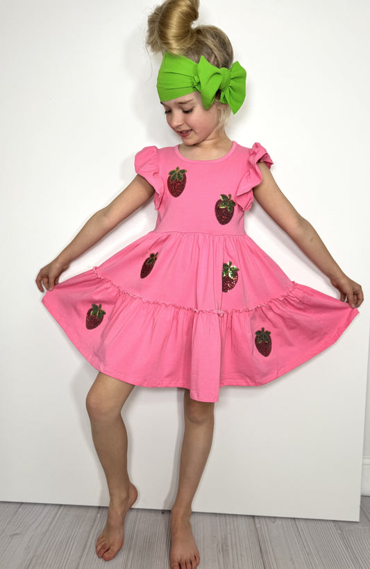 Strawberry Sequin Dress by Clover Cottage