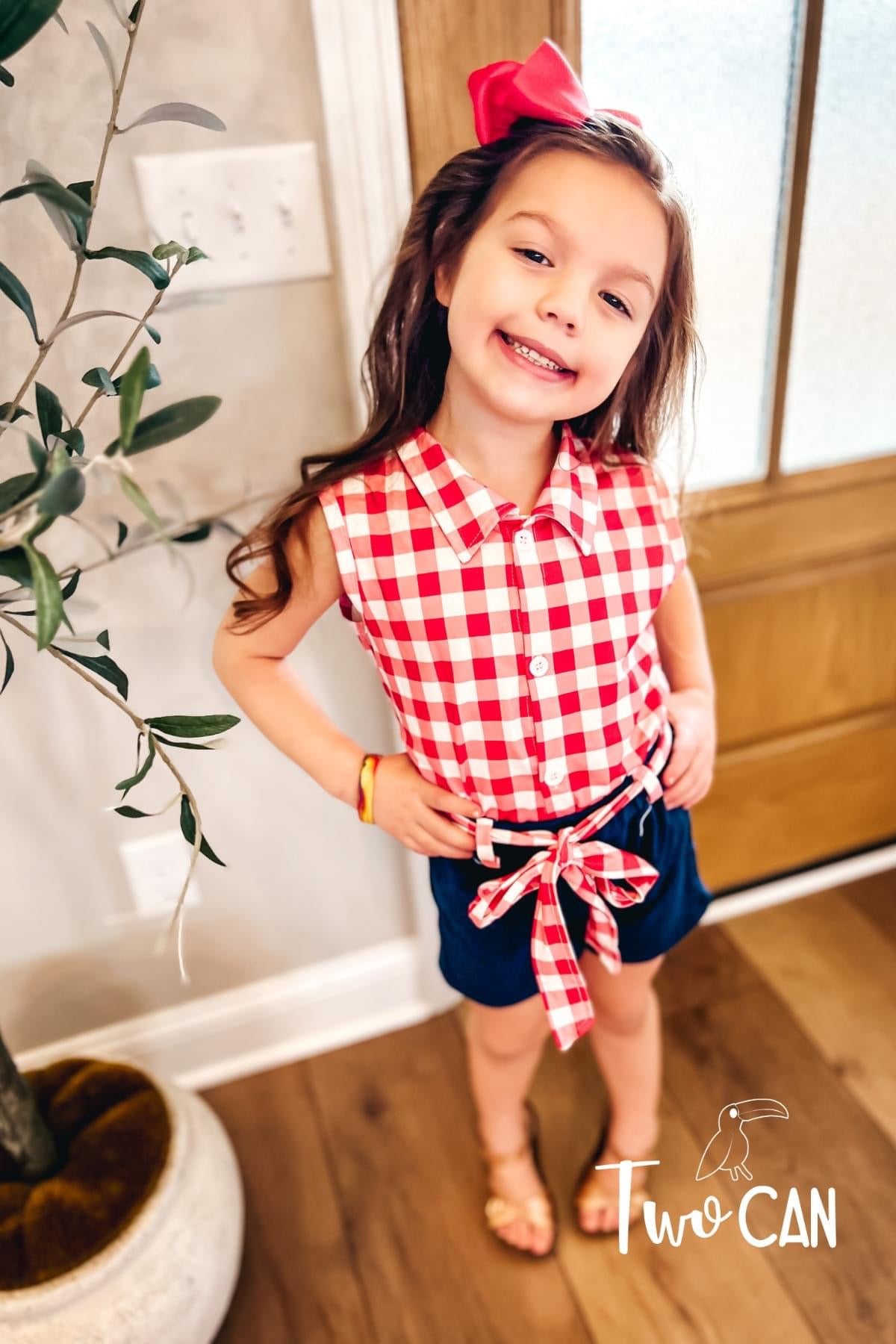 Americana Gingham Short Set by TwoCan