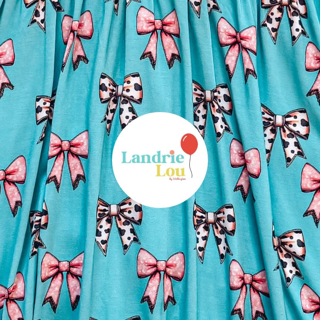 Cowgirl Bows All Day Twirl Dress by Landrie Lou