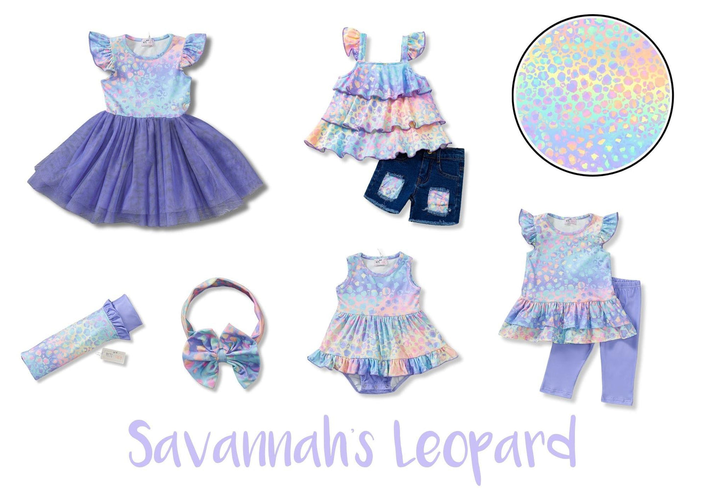 (Preorder) Savannah’s Leopard Denim Short Set by Pete + Lucy