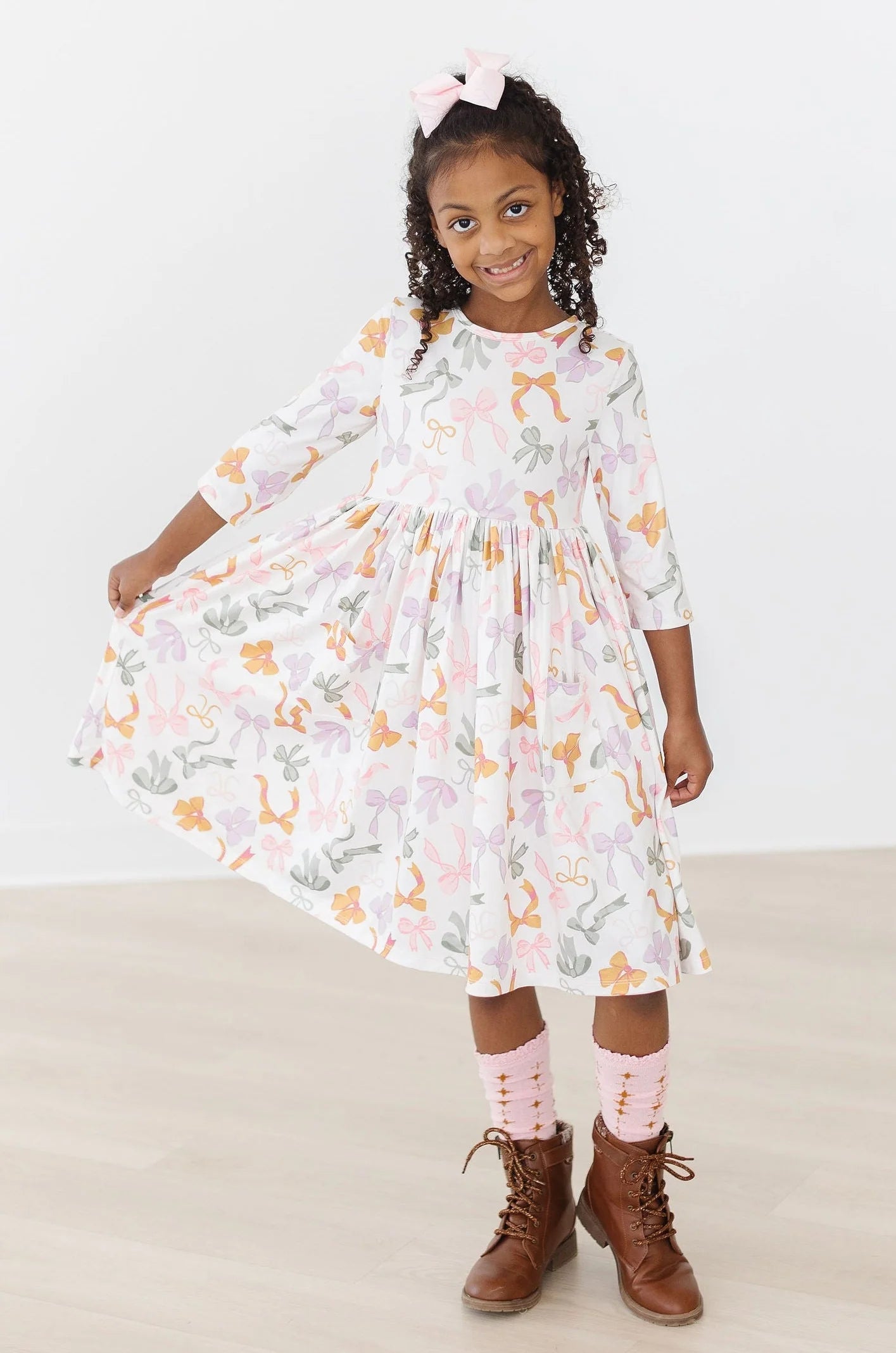 Boho Bows Pocket Twirl Dress by Mila & Rose