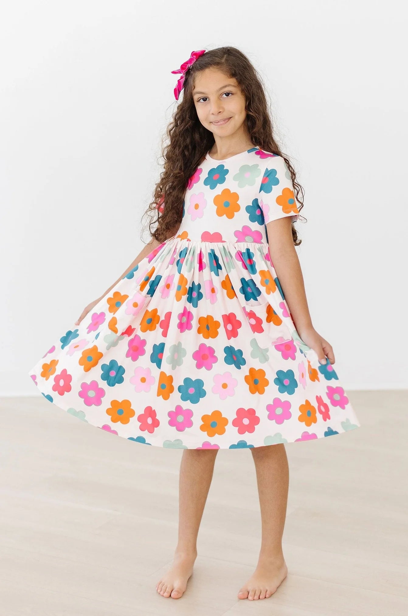 Retro Floral Pocket Twirl Dress by Mila & Rose