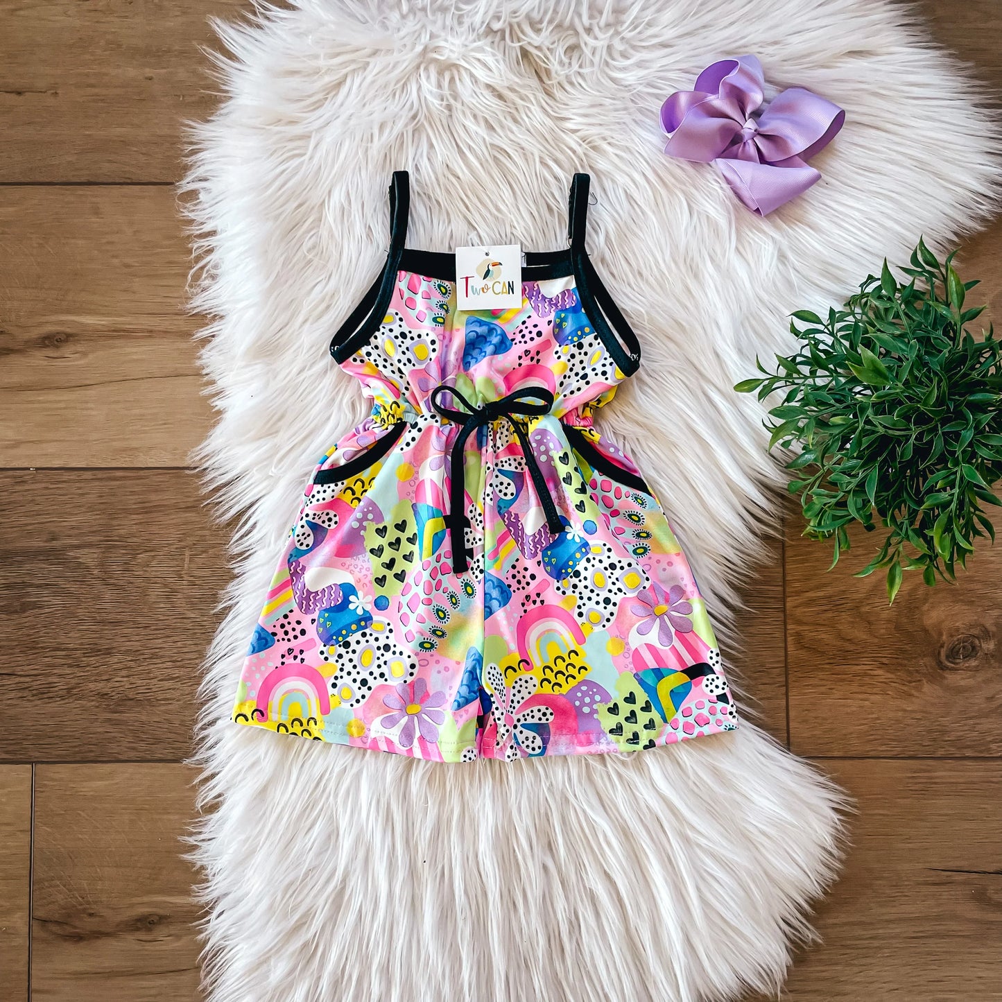 Retro Flower Power Girl’s Romper by TwoCan