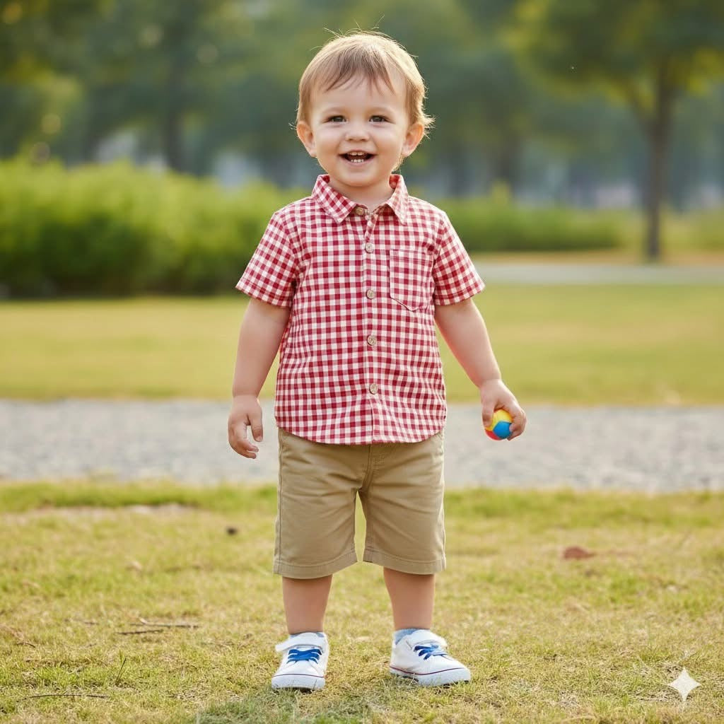 Gingham Picnic Shirt by Pete + Lucy
