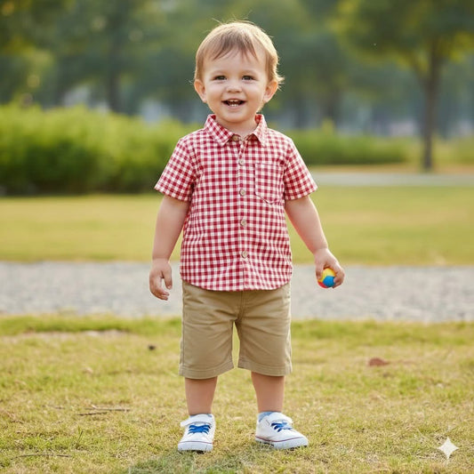 Gingham Picnic Shirt by Pete + Lucy