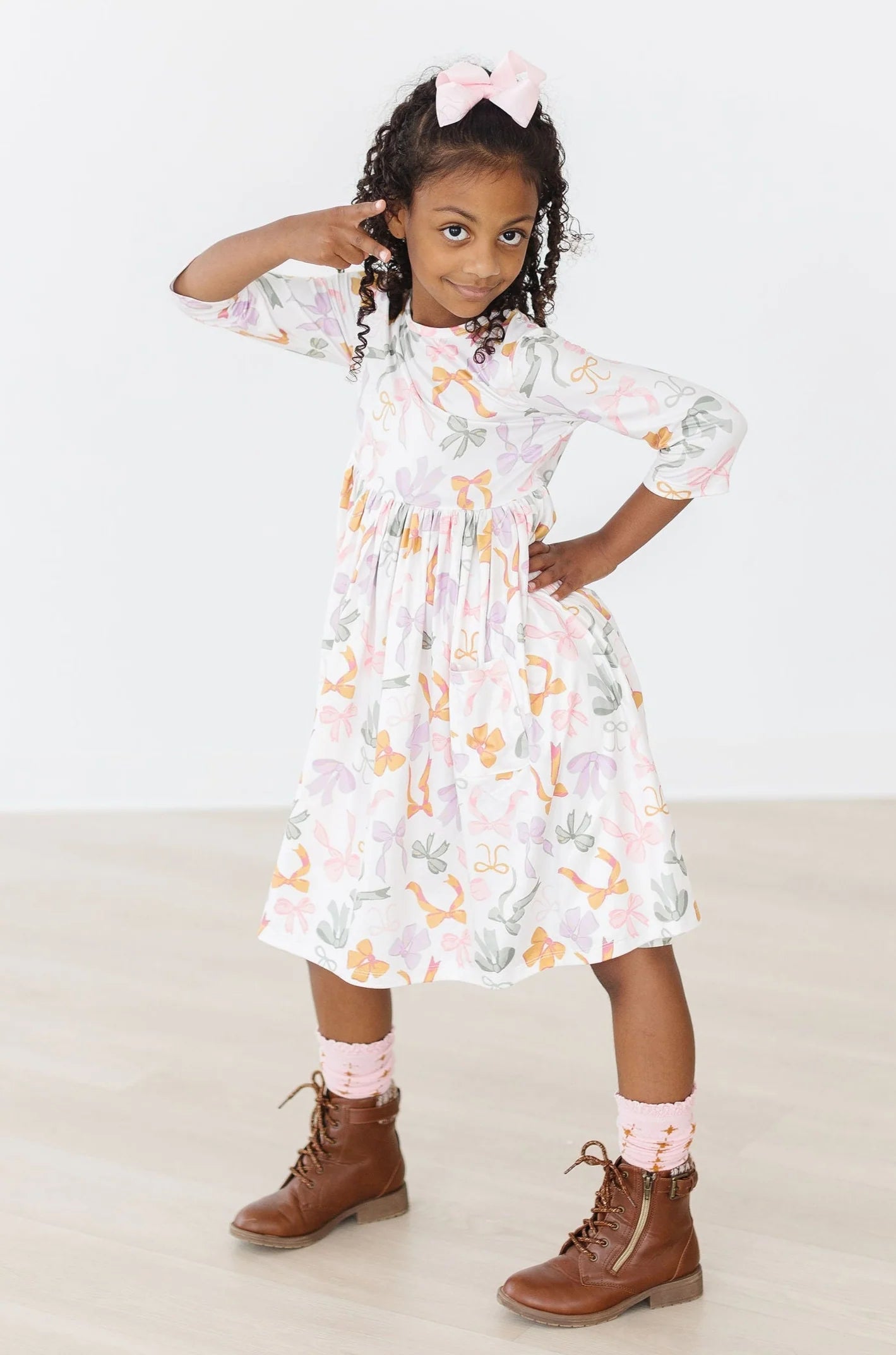 Boho Bows Pocket Twirl Dress by Mila & Rose