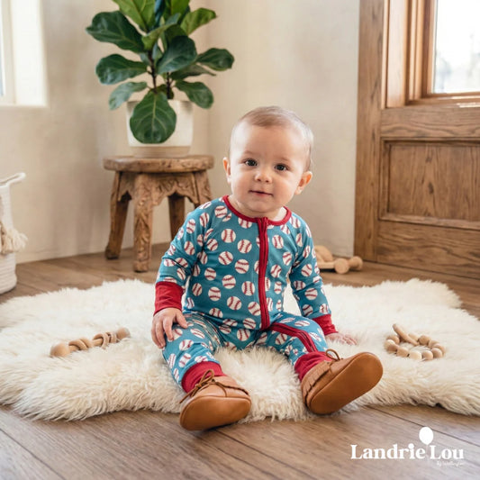 Grand Slam Zip & Play Romper by Landrie Lou