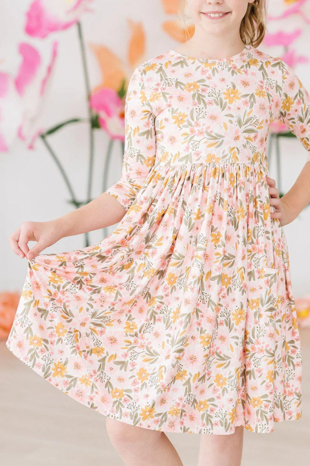 Pretty Peachy Twirl Dress by Mila & Rose