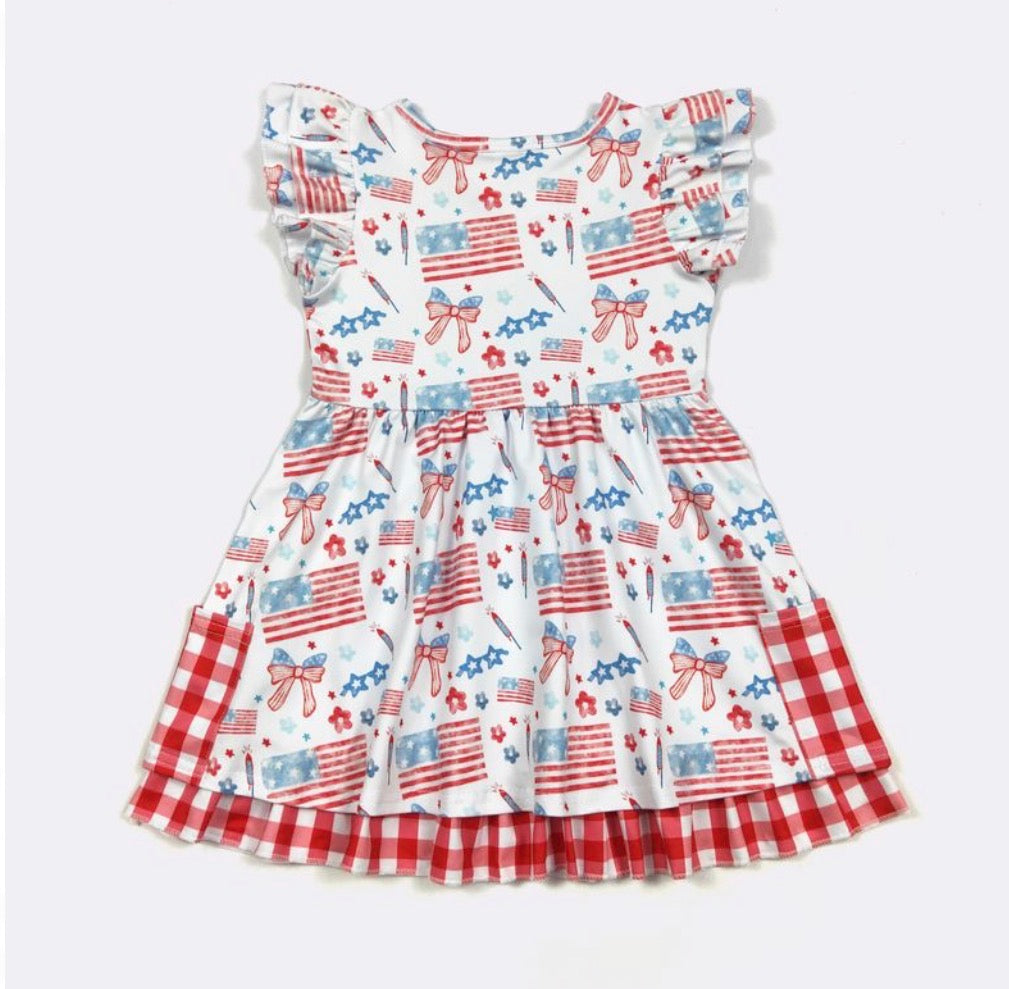 American Plaid Dress by Clover Cottage
