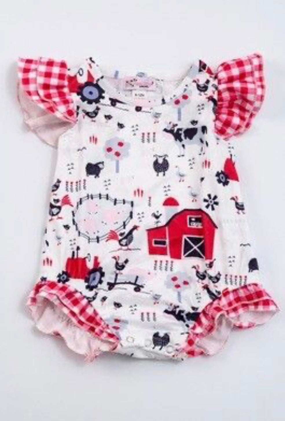 Red Barn Baby Summer Romper by Clover Cottage