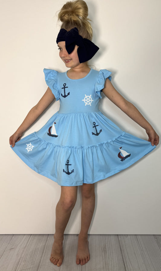 Ahoy Sequin Dress by Clover Cottage