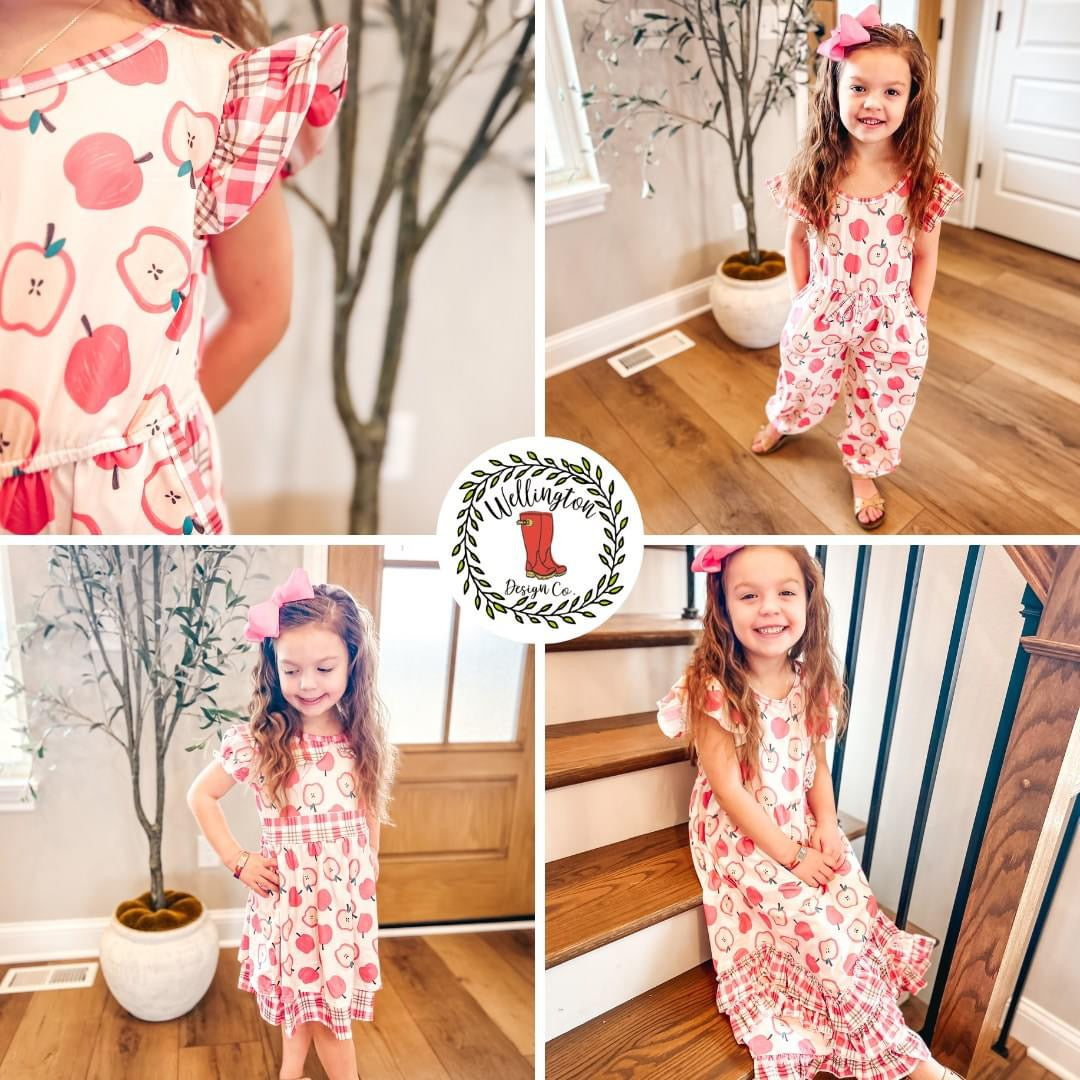 Back to School Apples Scoop Back Jumpsuit by TwoCan