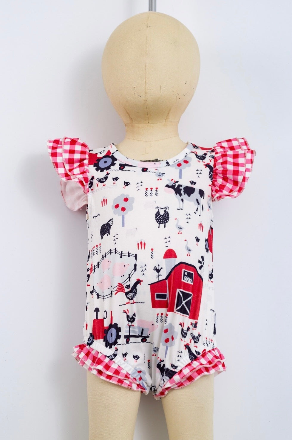 Red Barn Baby Summer Romper by Clover Cottage