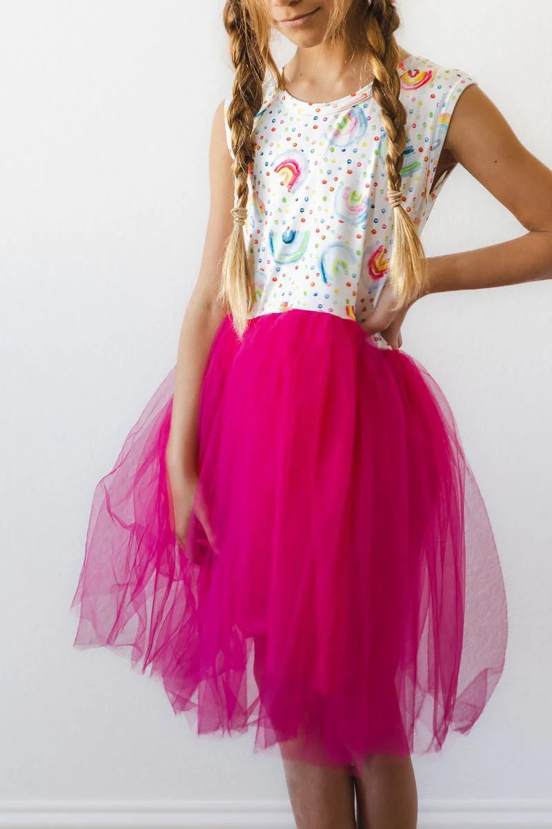 Rainbow Dot Tank Tulle Dress by Mila & Rose