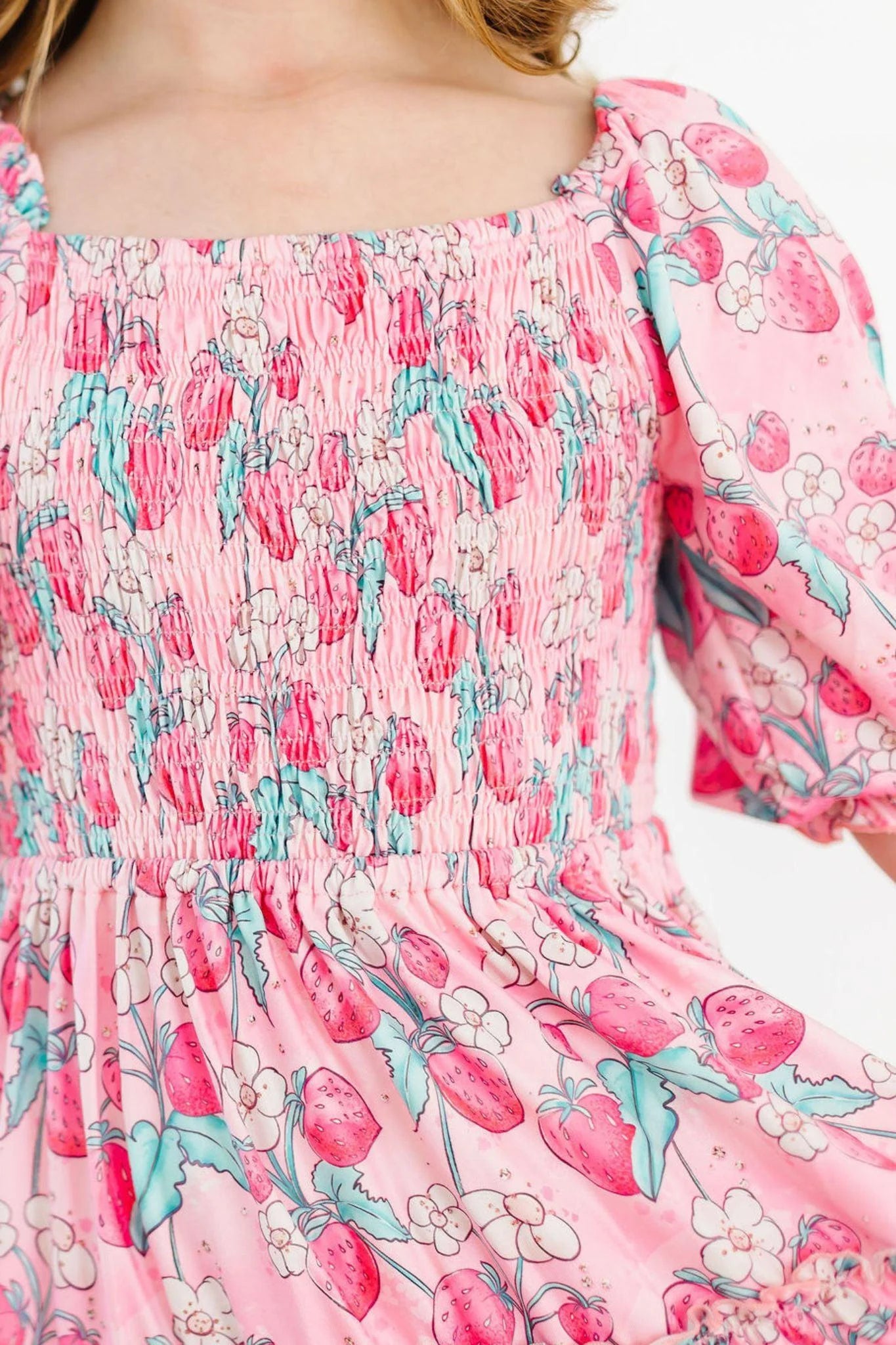 Strawberry Shortcake Smocked Ruffle Dress by Mila & Rose