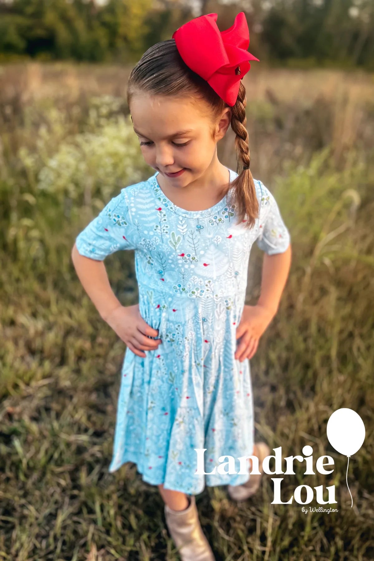 Winter Birds Twirl Dress by Landrie Lou