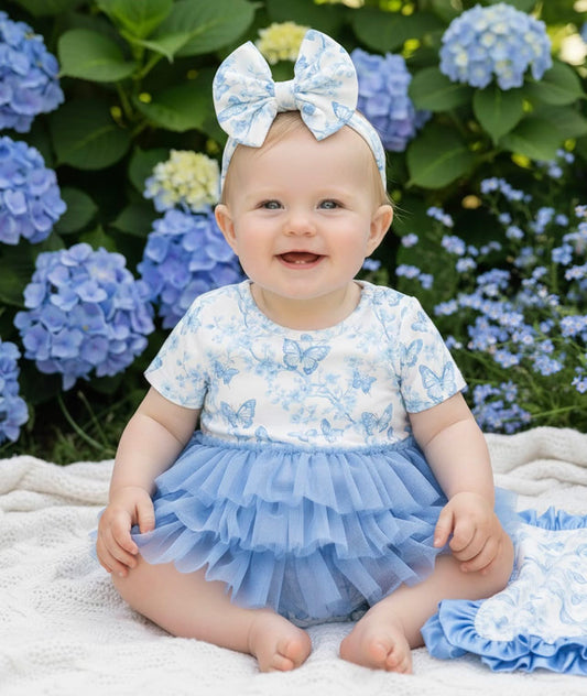 Vintage French Fairytale Infant Romper (Blue) by Pete + Lucy