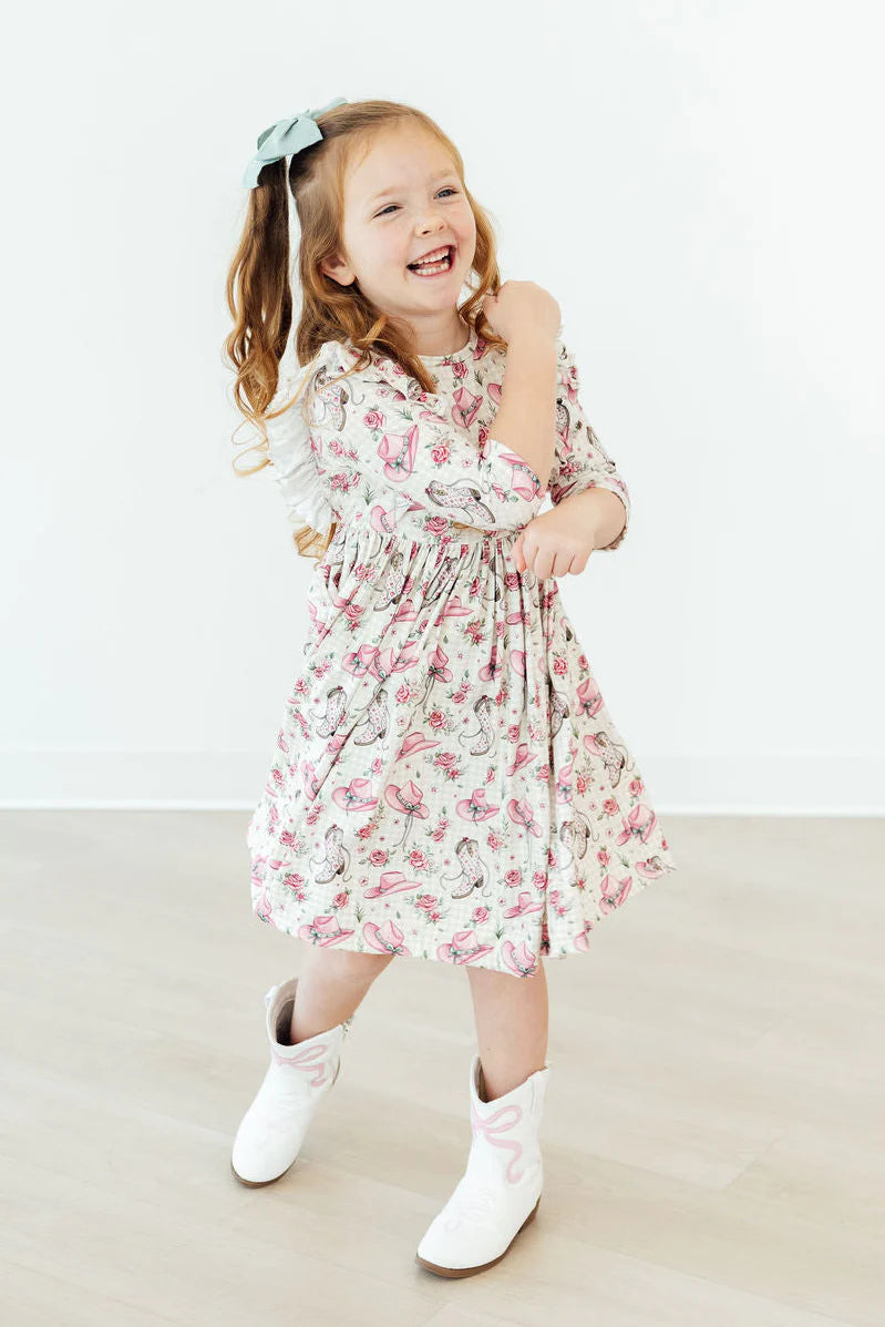 Cowgirl Cutie Ruffle Twirl Dress by Mila & Rose