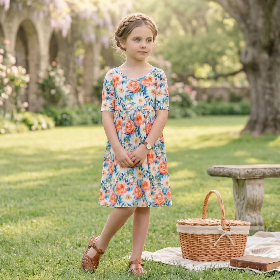 Painted Petals Twirl Dress by Landrie Lou