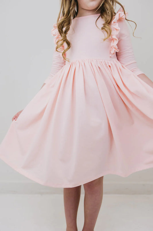 Petal Pink Ruffle Twirl Dress by Mila & Rose