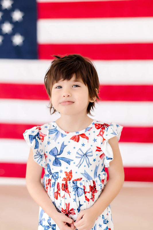 Born to Sparkle Flutter Sleeve Twirl Dress by Mila & Rose