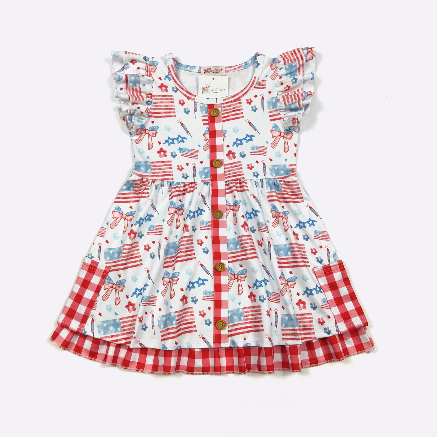 American Plaid Dress by Clover Cottage