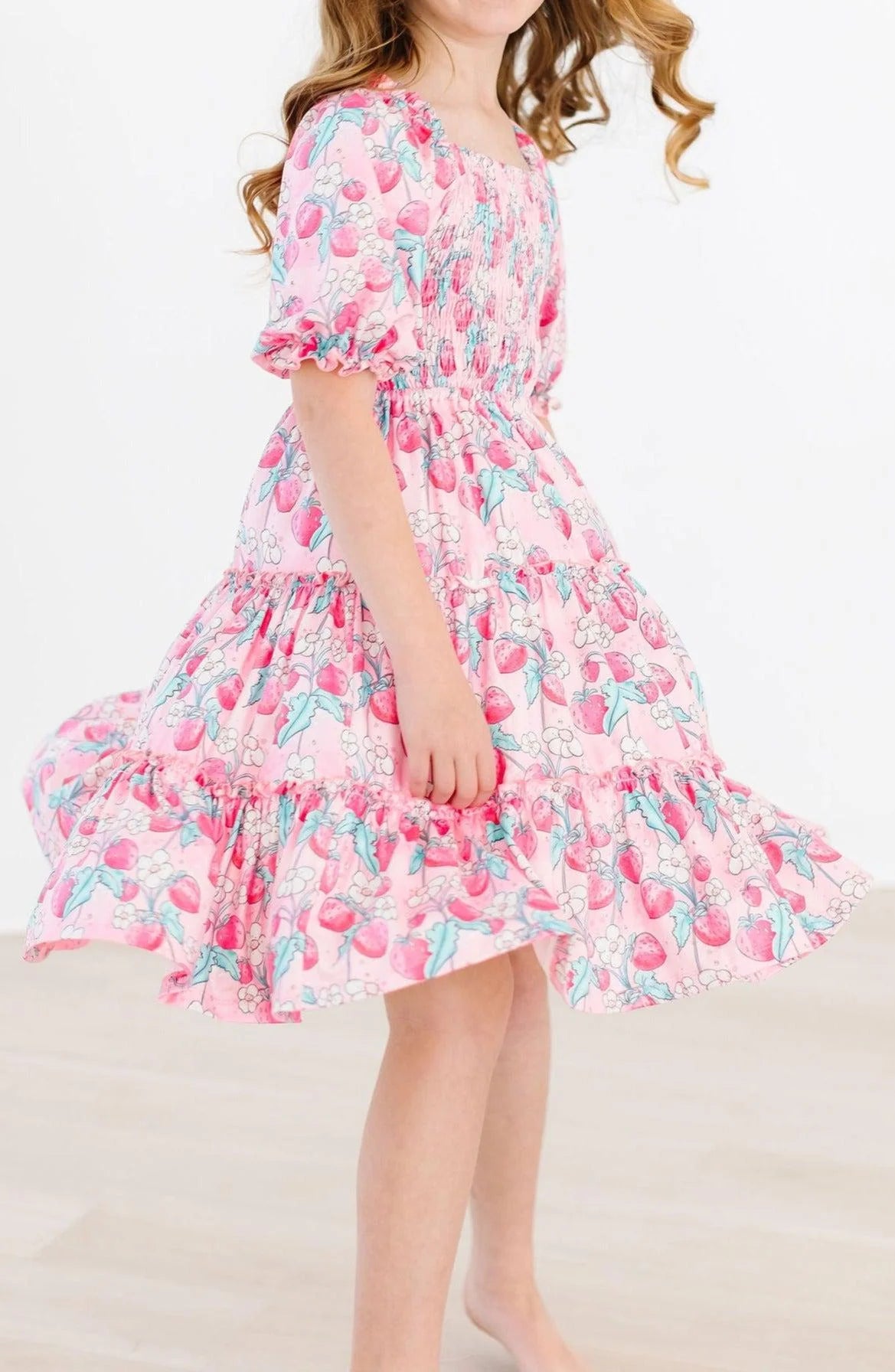 Strawberry Shortcake Smocked Ruffle Dress by Mila & Rose