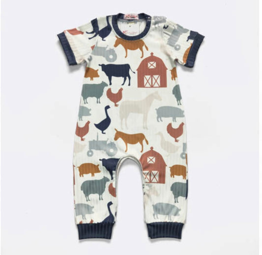 Donkey Farm Infant Romper by Clover Cottage