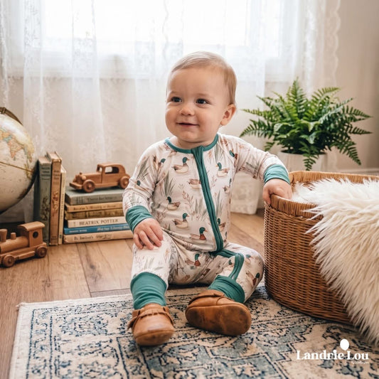 Duck Pond Zip & Play Romper by Landrie Lou