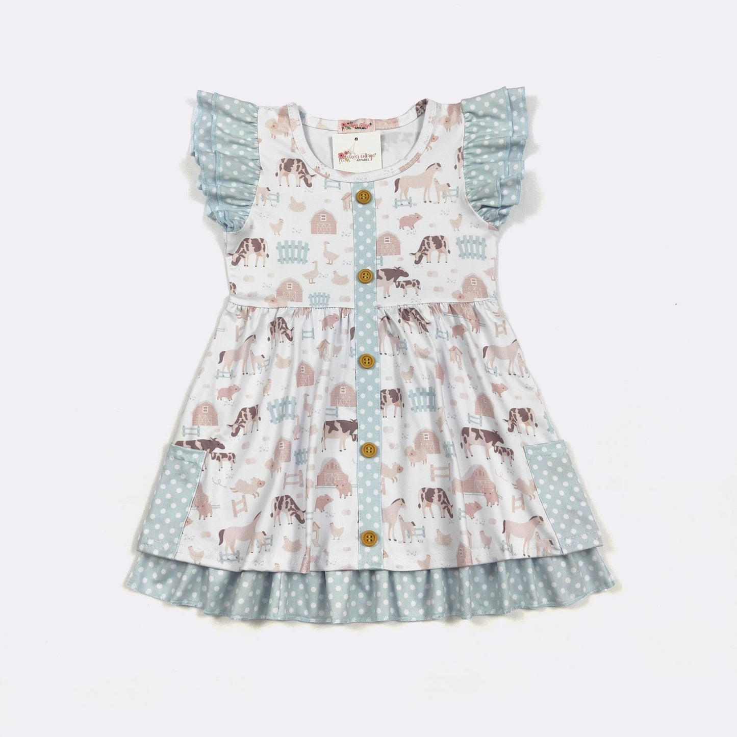 Barnyard Blue Dress by Clover Cottage