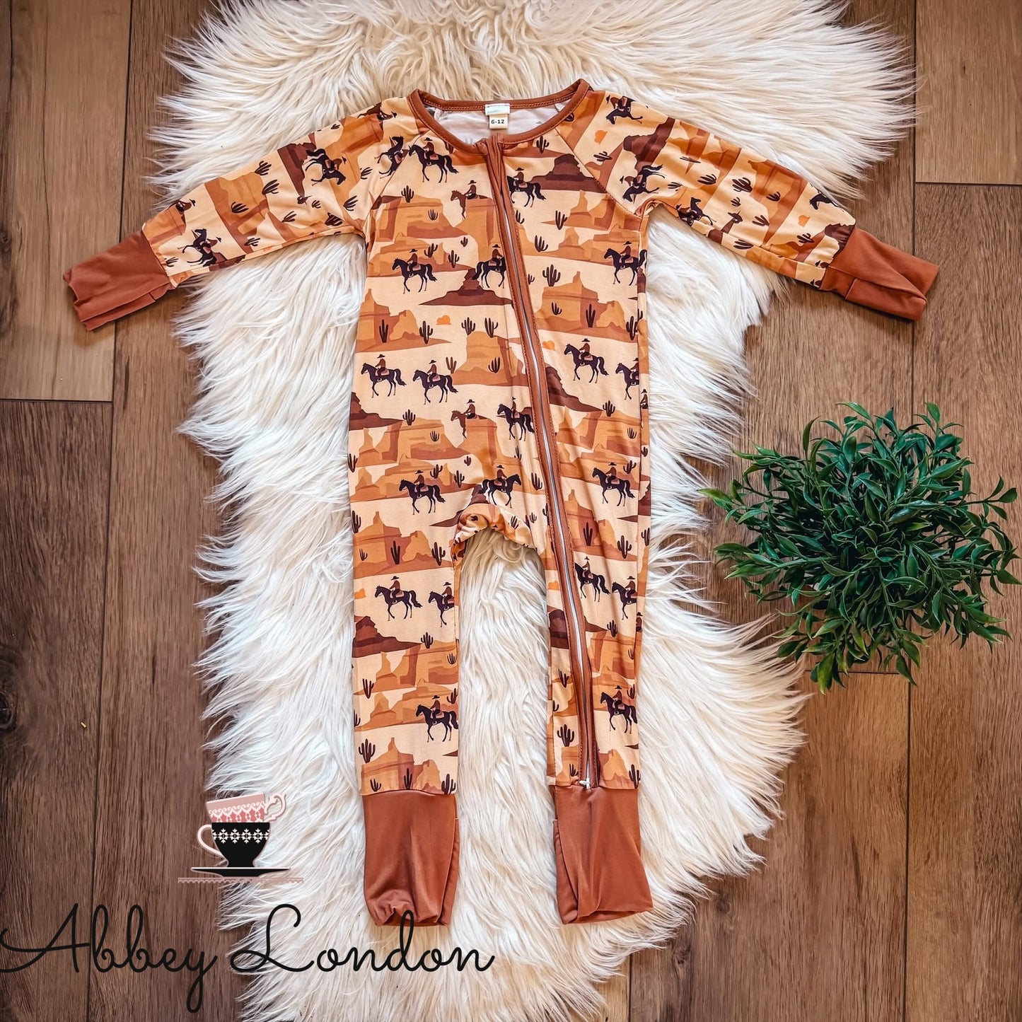 Desert Horses Zip & Play Romper by Landrie Lou