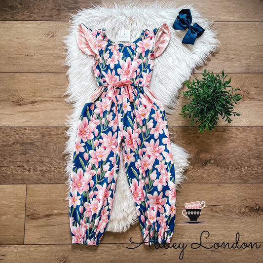 Blooming Blossoms Scoop Back Jumpsuit by Wellie Kate