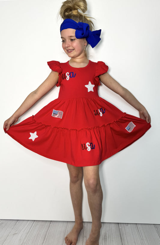 Sparkle USA Sequin Dress by Clover Cottage