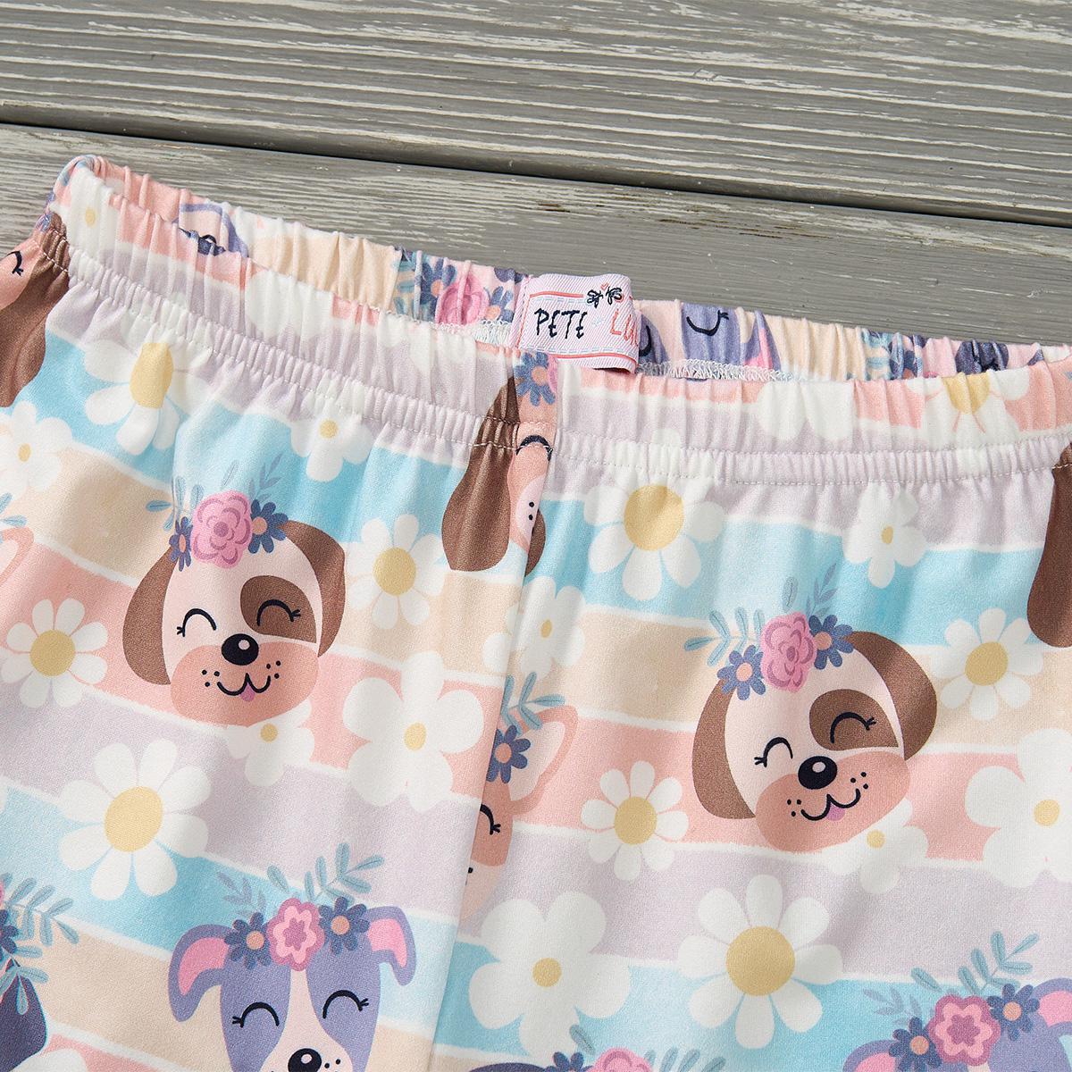 (Preorder) Puppy Blossoms Girl’s Loungewear Set by Pete + Lucy