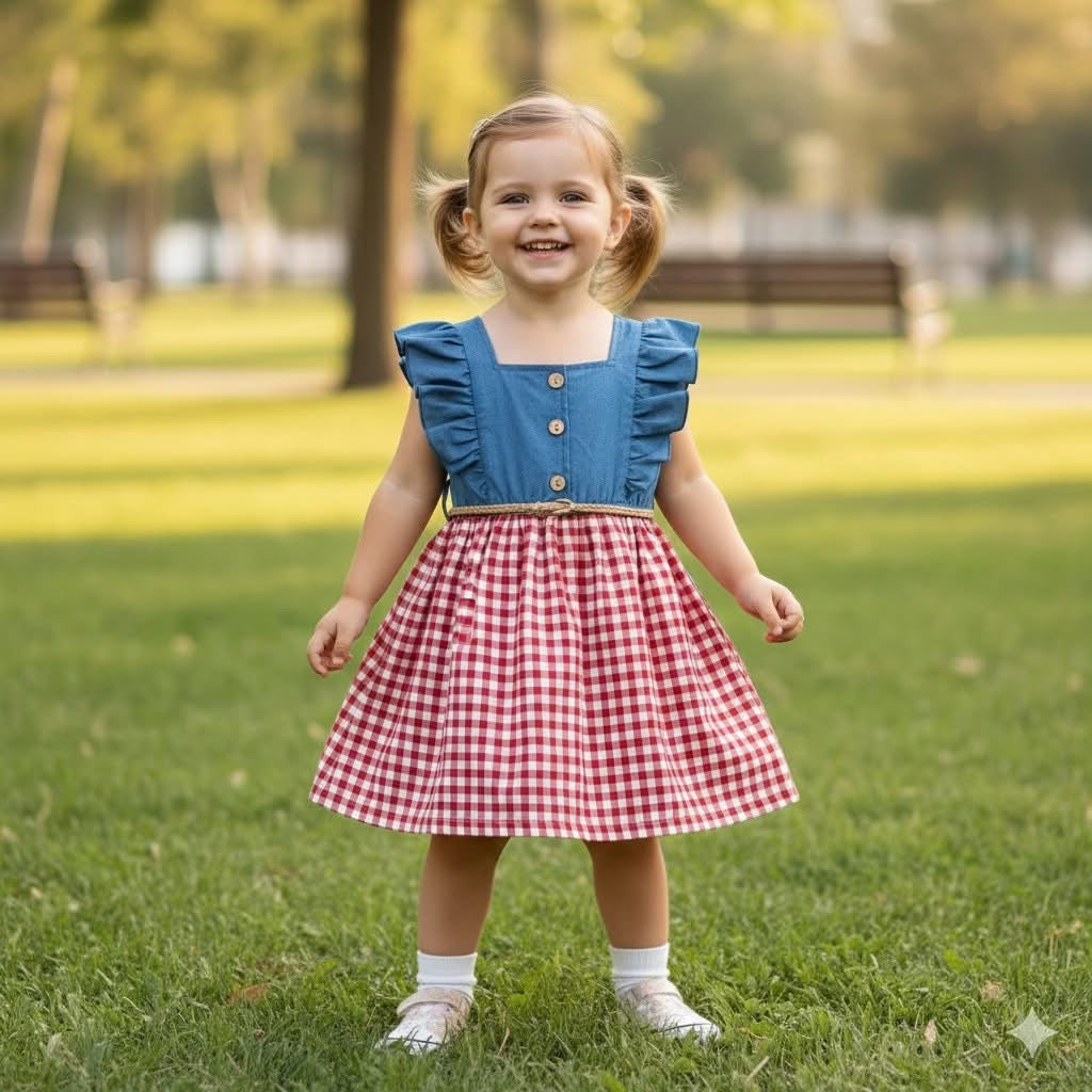 Gingham Picnic Dress by Pete + Lucy