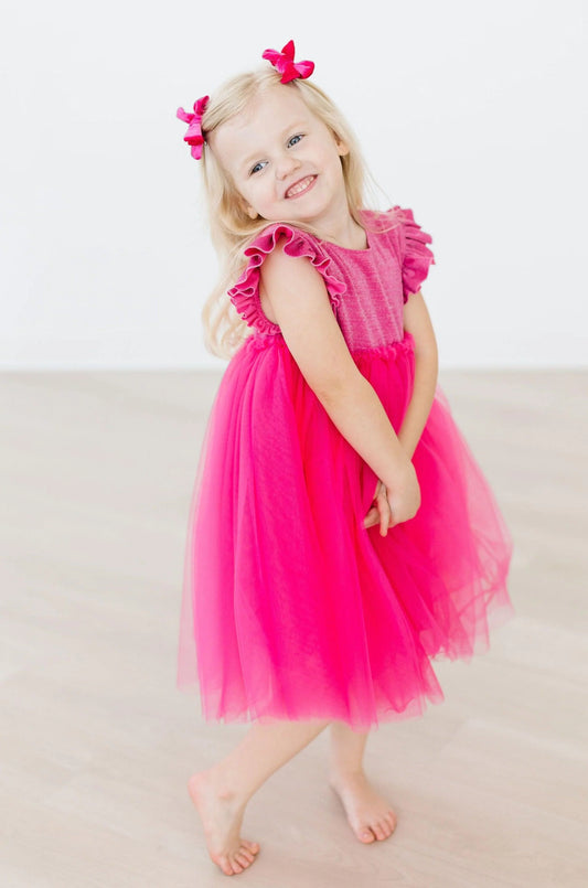 Hot Pink Shimmer Tutu Dress by Mila & Rose