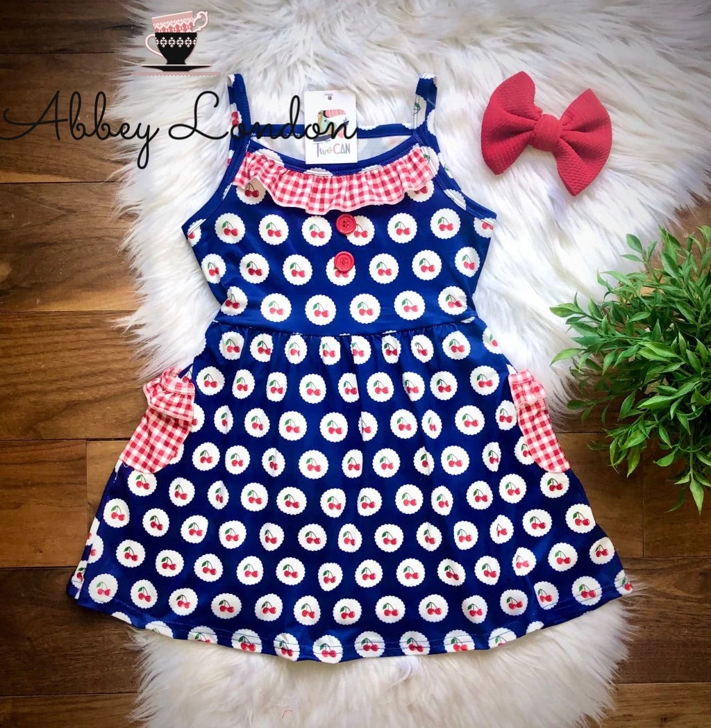 Cherry Pocket Tank Dress by TwoCan