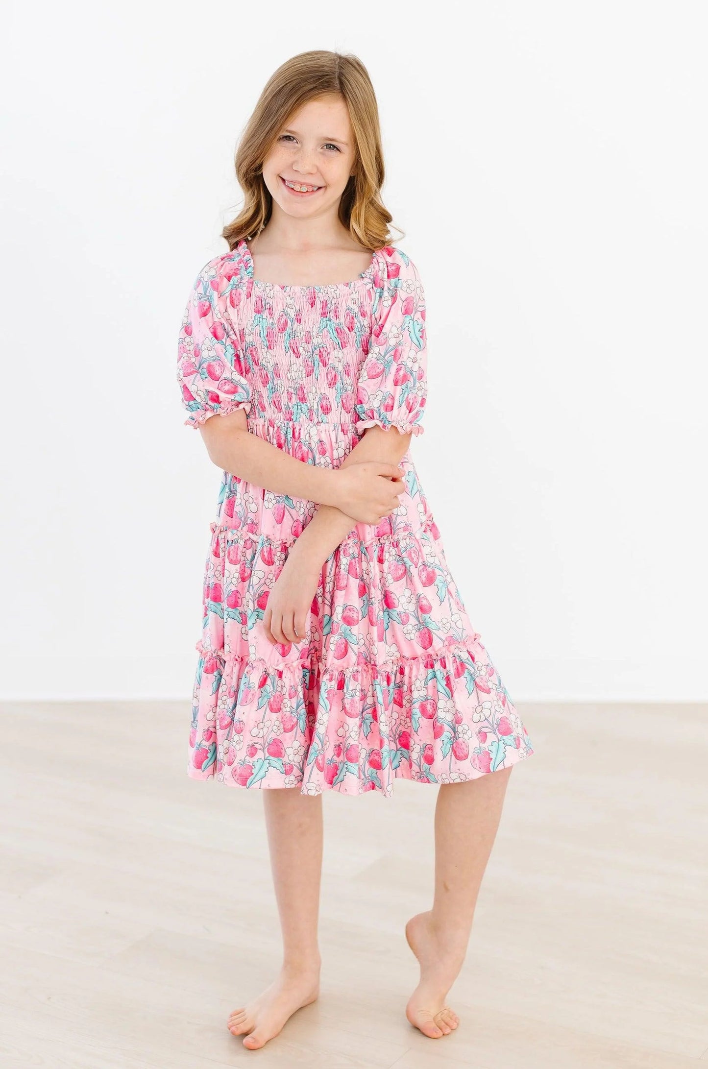 Strawberry Shortcake Smocked Ruffle Dress by Mila & Rose